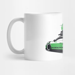 Green GT3 RS Super Car in Mountains Mug